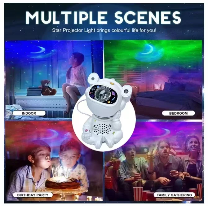 New Aurora Starry Atmosphere Astronaut Bluetooth Projection Lamp