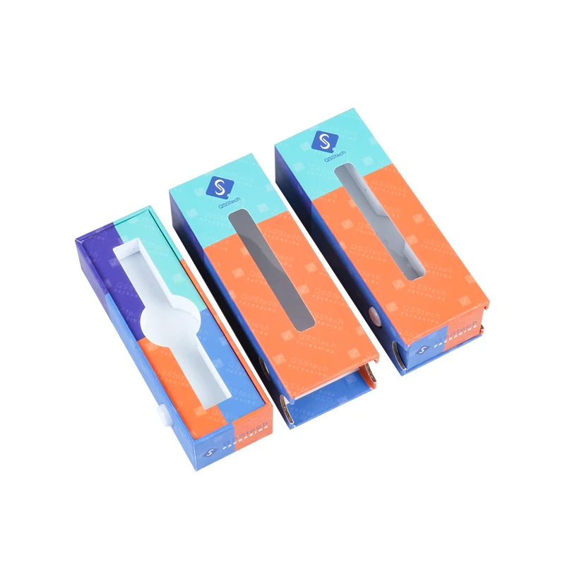 Biodegradable Custom Logo Button Oil Pen Child Resistant Paper Slide Out Package Box With Display Window With Insert