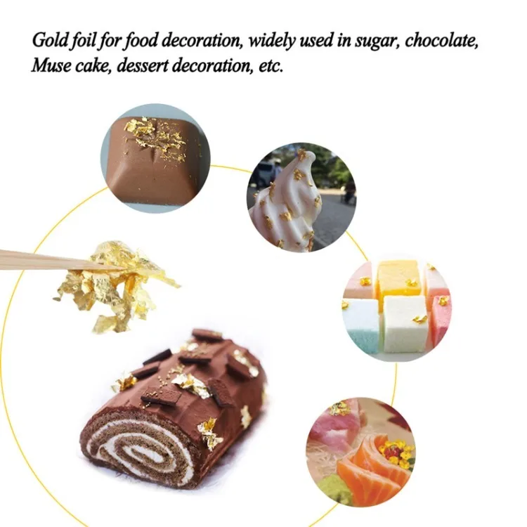 Gold Flakes Not Edible Food Decorating Foil Paper Cuisine Mousse Cake Baking Pastry Art Craft Decor