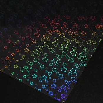 Laser Pentagon Flower Cold Laminating Film Holographic Overlay Cold Laminating Film Handmade Card Decorative Protective Film