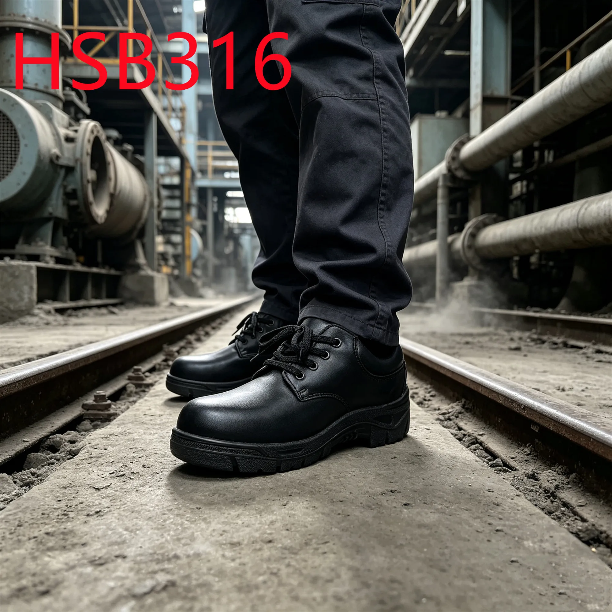 HY,Mining Staff Anti-acid PU/PU Injection Outsole Low-cut Safety Shoes Factory Price PU Leather Hua Singh Work Boots HSB316