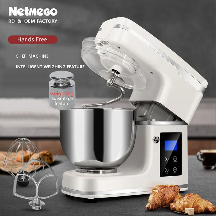 Weighing Function Timing Automatic Stop Food Mixer Home Dough Mixer Machine Kitchen Appliances Electric Stand Mixer