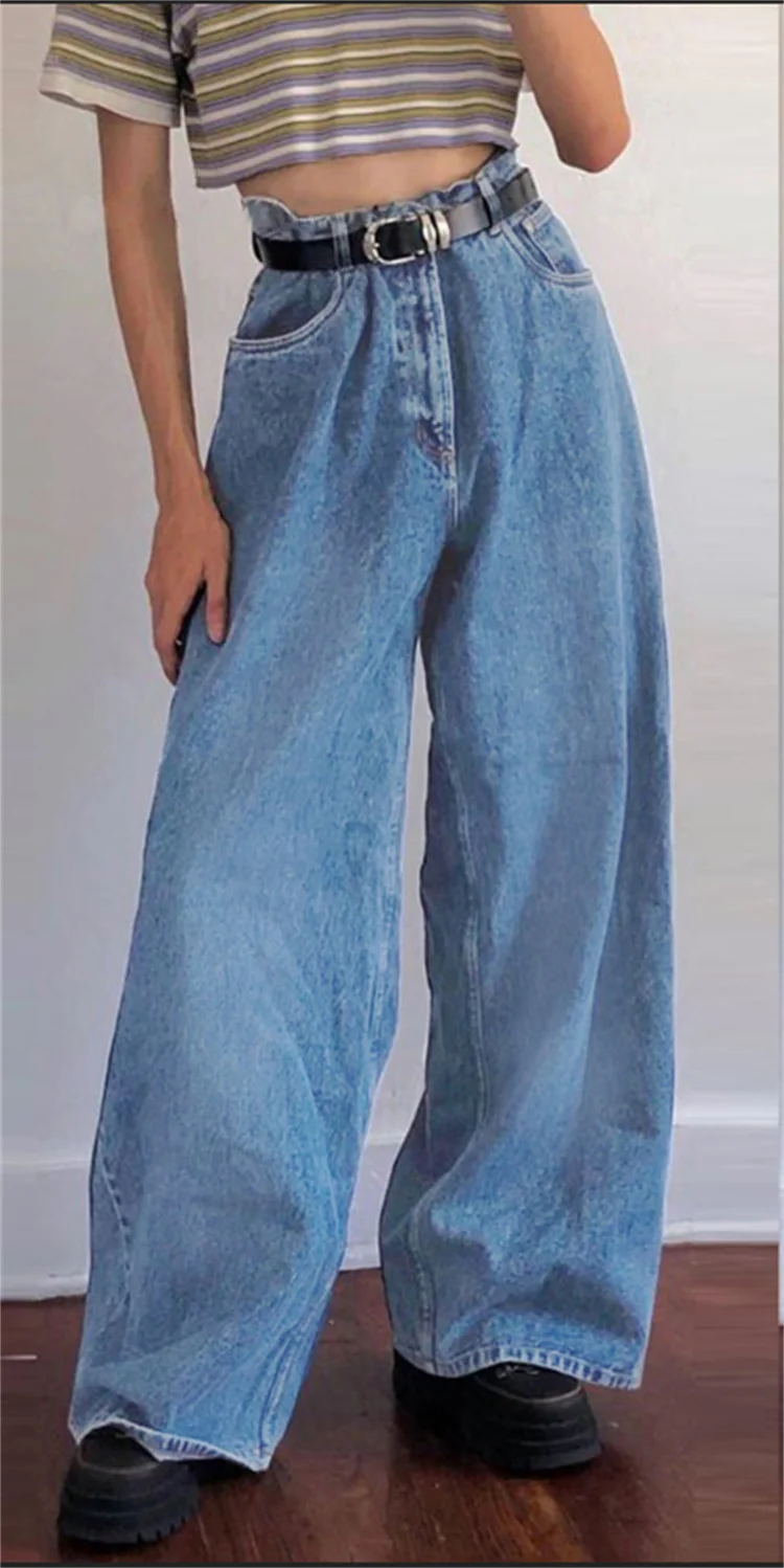 Pantalones Vaqueros De Pierna Ancha Para Mujer,Jeans Clásicos De Cintura  Alta Y Acampanados A La Moda Europea Y Americana,En Stock,2021 - Buy  Tendencia Pantalones De Pierna Ancha Clásico Denim Pantalones Acampanados En