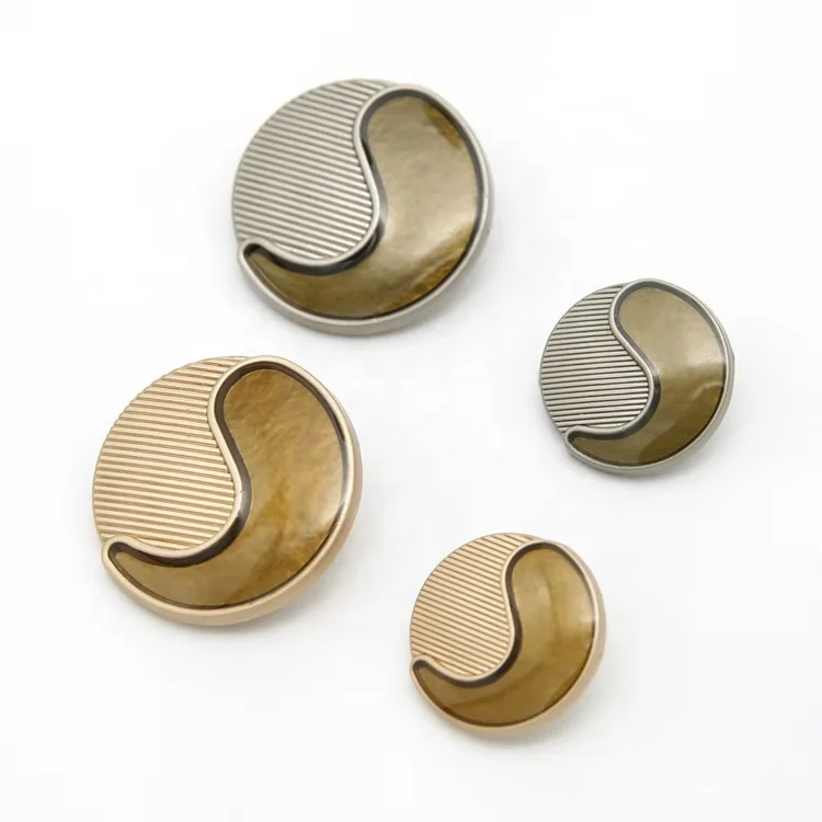 Gold,25 mm 30 Pieces Metal Flat Button Alloy Shank Button Round Shaped Sewing Button Metal Button for Women Suit Woolen Coat Shirt Trousers Sewing Crafts 