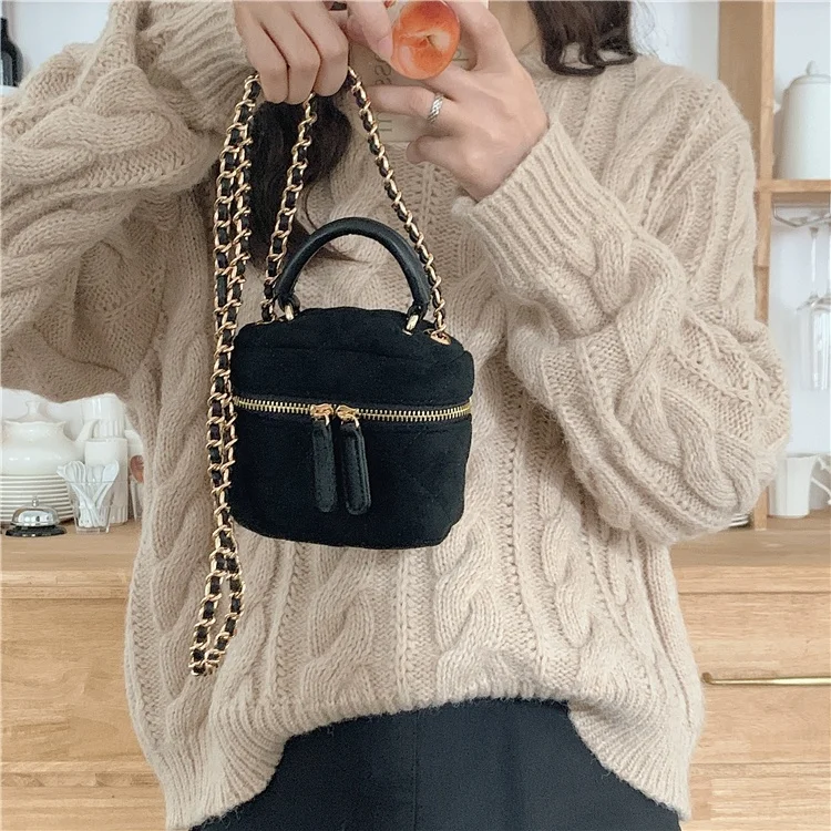 New Design Stylish Girls Side Shoulder Bags Chain Portable Soft Small Women Suede Purse Mini Crossbody Bag Alibaba