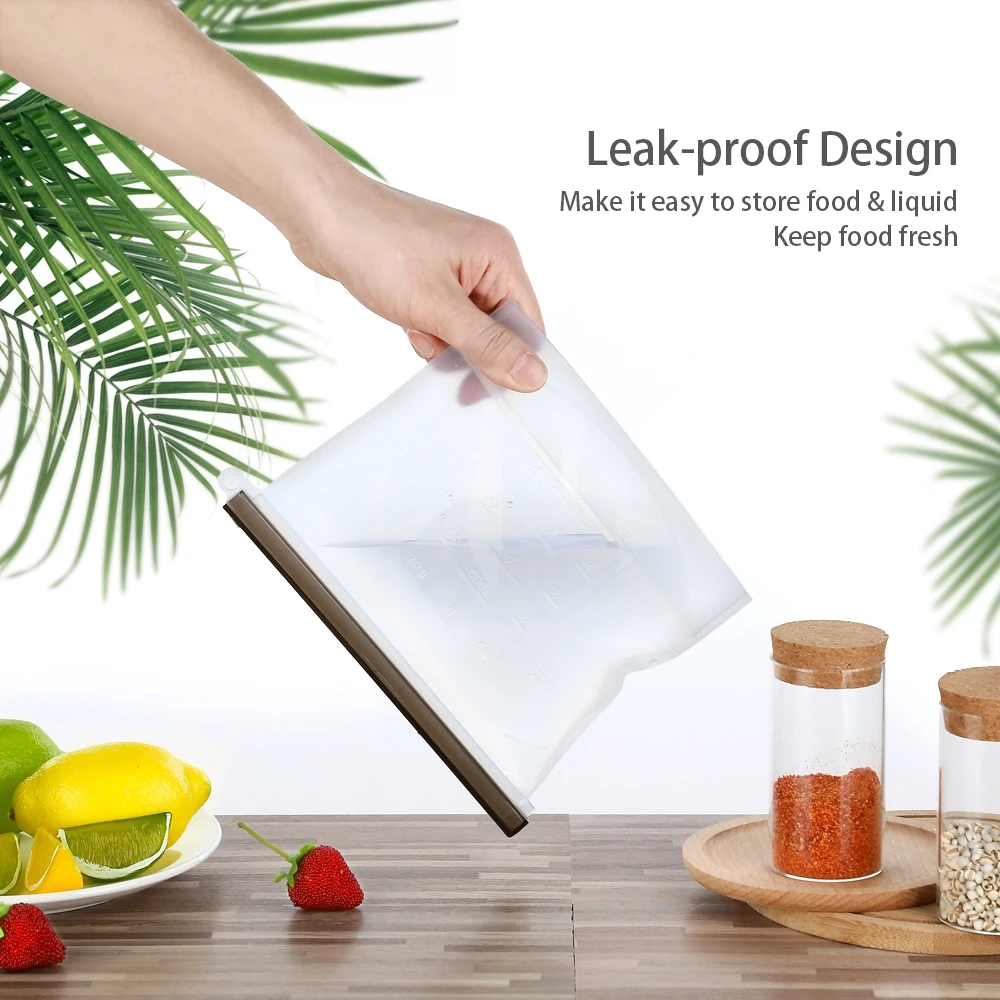 FDA Reusable Silicone Food Storage Bag, Washable Food Preservation Fresh  Zipper Bag - China Silicone Bag, Silicone Storage Bag