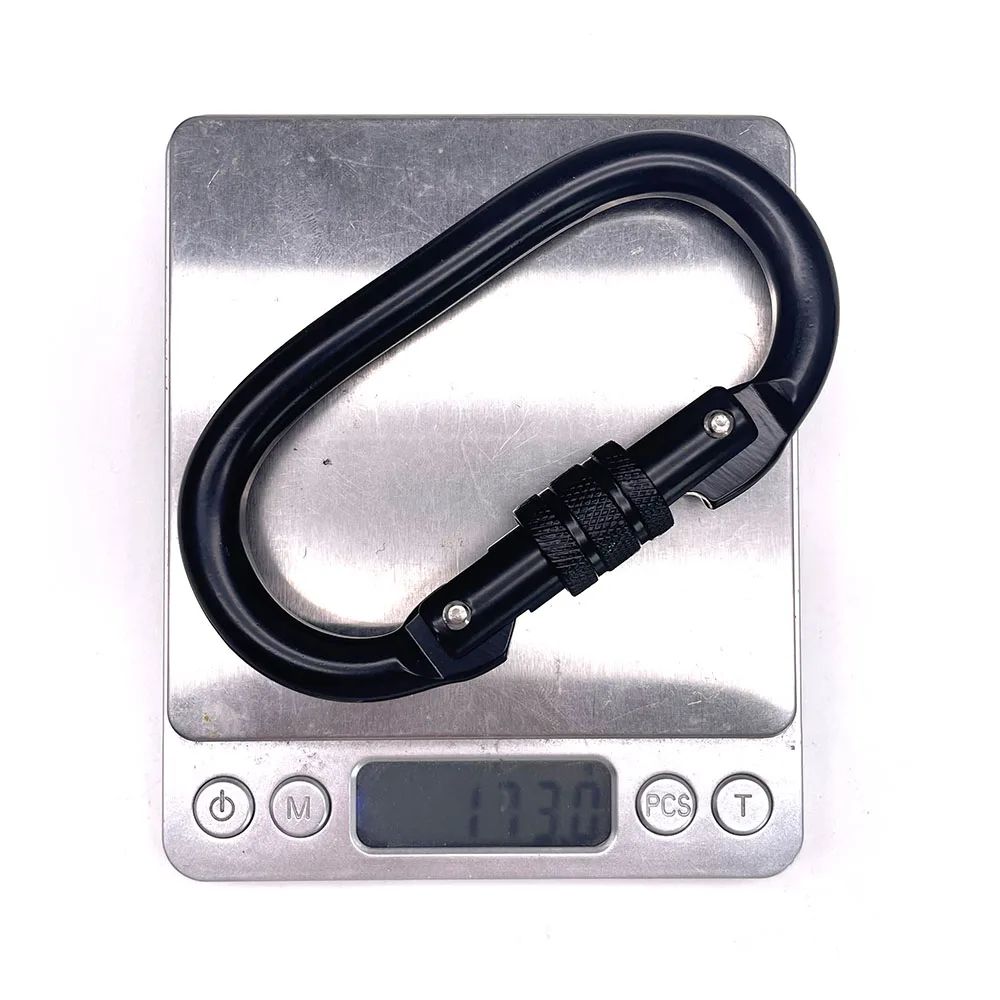 25KN Outdoor Oval Shape Sports Screw Locking Carabiner with Screw Safety Carabine for Hiking Hammock EN362 manufacture