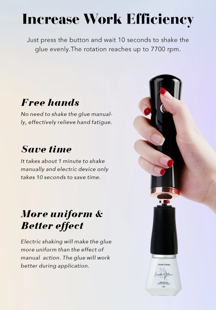 Automatic Eyelash Extension Glue Shaker Makeup Brush Cleaning Mixer