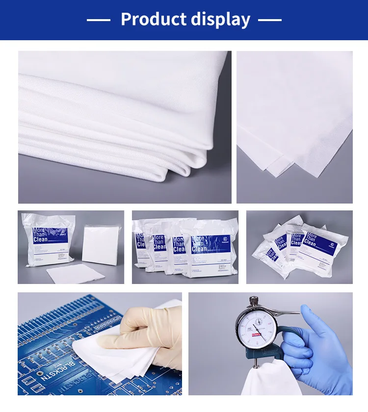 Industrial Cleaning 110gsm Disposable Lint Free White 9inch Dry Cleanroom 100% Polyester Wiper 1009SLE