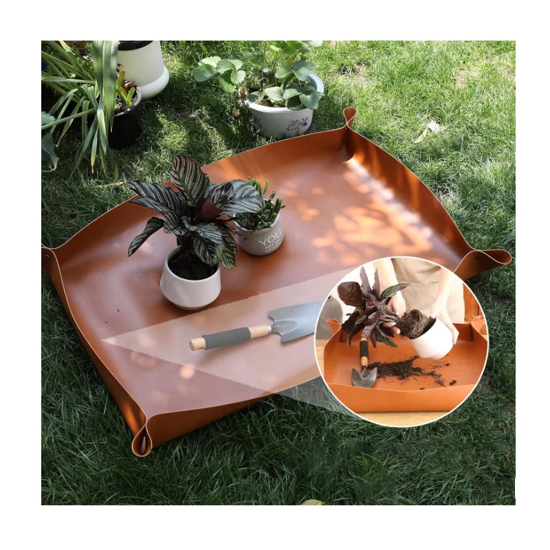Tapis De Rempotage Pliable Pour Plantes 100x100cm - Tapis Jardinage Imperméable Noir
