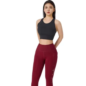 Wholesale Customized logo Top Breast Support Cross Back Cut Top Gym Yoga Wear Sports No-back Sports Bra Suitable for Women Gym