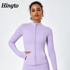 Custom Logo Fitness Top Long Sleeve Zipped Gym Jackets Women High Elastic Sports Jacket Workout Slim Fit Compression Yoga Jacket
