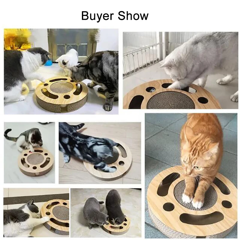 Cardboard Circle Cat Toy Interactive Scratching Fun