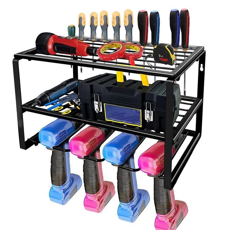 Metal Power Tool Rack Heavy Duty Storage Shelf Tool 