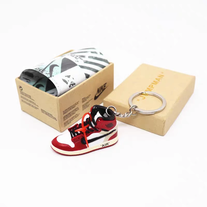 Mini Sneaker Keychain Nike Jordan High Louis Vuitton Off-White for
