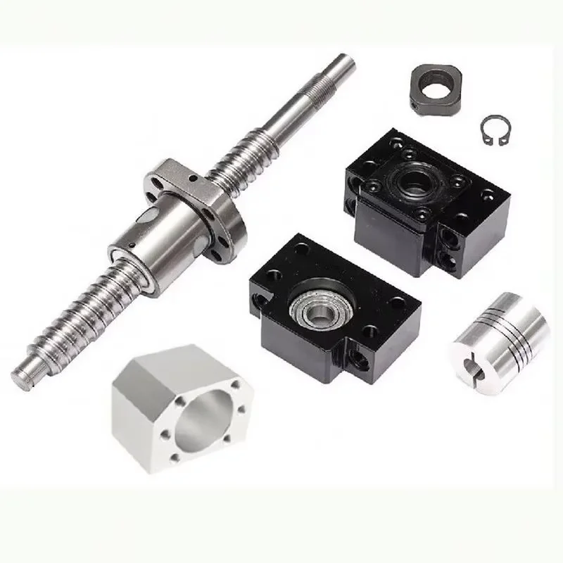 TEBAK  Cheap Ball Screw CNC Machine Parts Rotating Nut Ballscrews Supports Bearing Blocks D-04 SFU1204 Full Set Cnc Machine