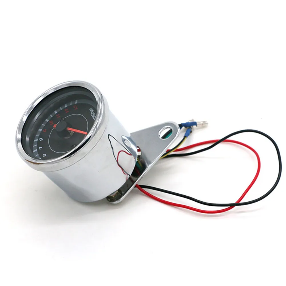 New Motorcycle Tachometer with LED Backlight DC 12V Retro Motor Speedometer Odometer Instrument