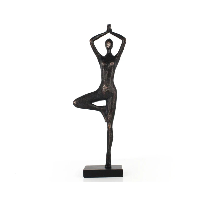 Wholesales Elegant Resin Yoga Sport Pose Lady Figurine For Home Decoration