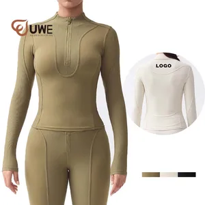 Women Skiing Thermal Jacket High Neck Workout Fitness Tight Yoga Jackets