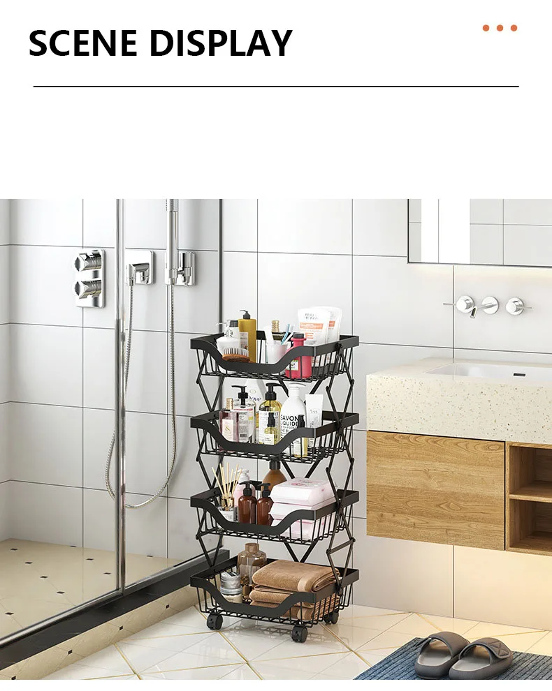 Functional Metal Rolling Storage Baskets Versatile Pantry Food Snack