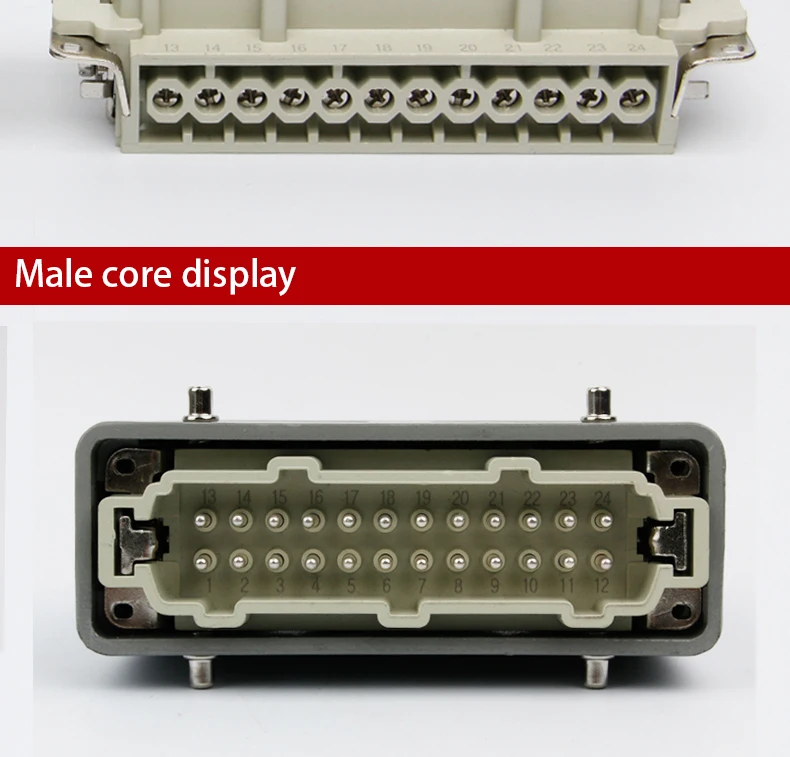 Double Headed Industrial Connector He-024-17 16a 500v Ip65 24core Side ...