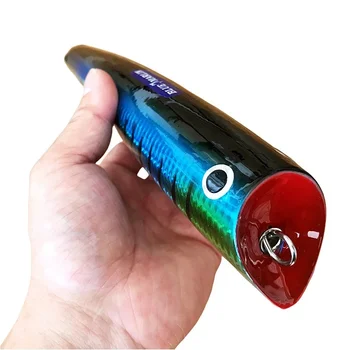 Yousya  Saltwater Big Game Wood Fishing Top Water Lure Hand Made 9-3/4" 185g GT Popper