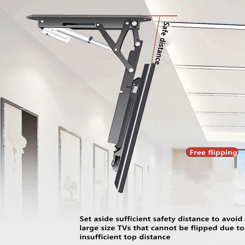 Electric Remote Control TV Stands Expandable Tilt Angle Adjustable Ceiling TV Mount Motorized TV Rack Bracket VESA 600*400mm