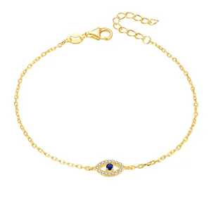 Poliva Custom 18K Gold Plated 925 Sterling Evil Eye Bracelet for Women Fashionable Silver Jewellery for Parties Zircon Main