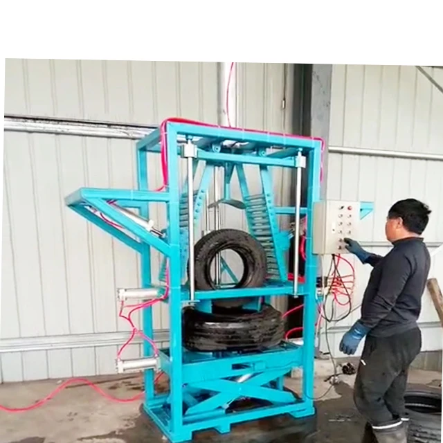 Small Business Idea with Low Cost for Tire Tripling Machine to Pack Tires Into One