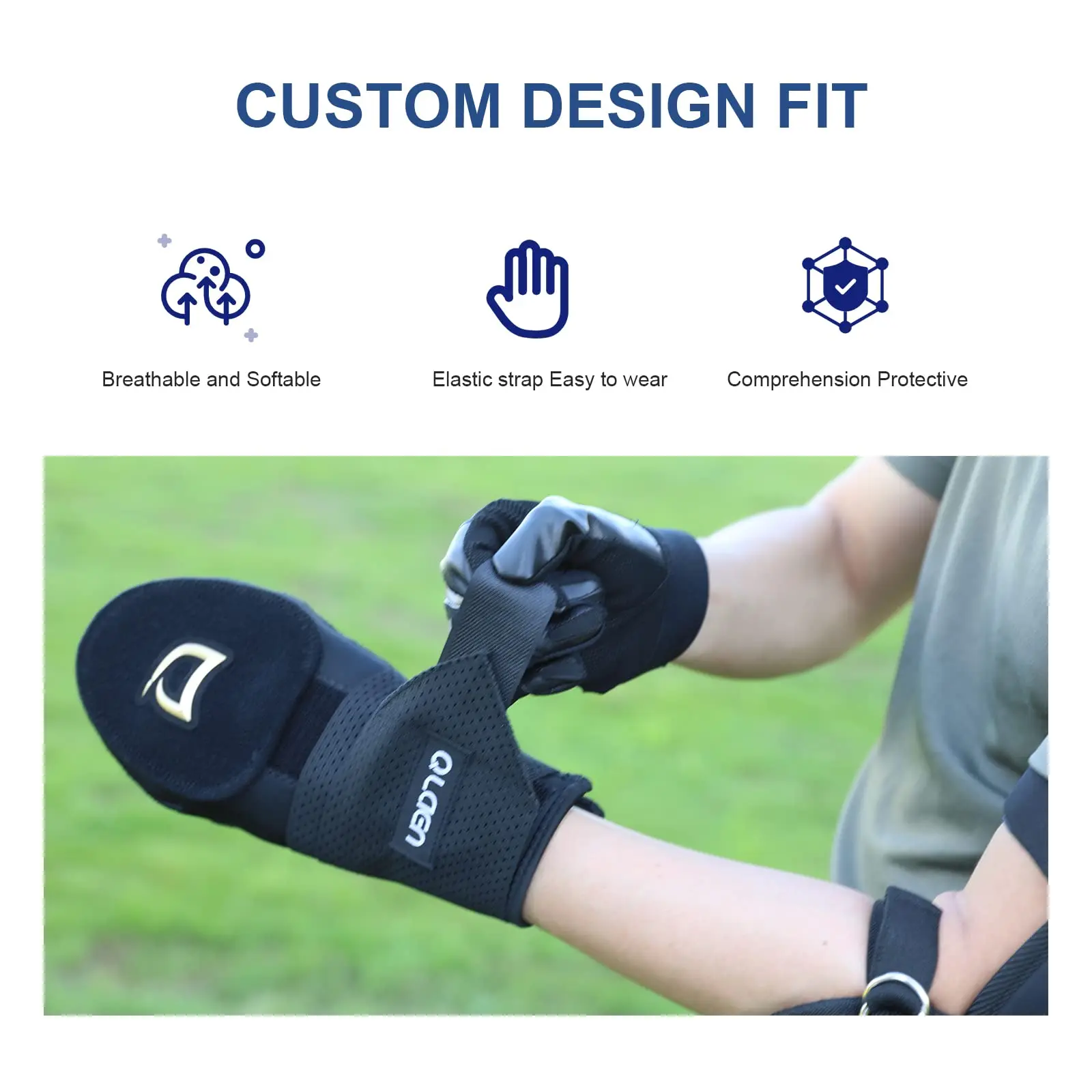 Gant De Baseball Coulissant – Ambidextre, Néoprène Noir, Protection Pour Base – Enfant Et Adulte