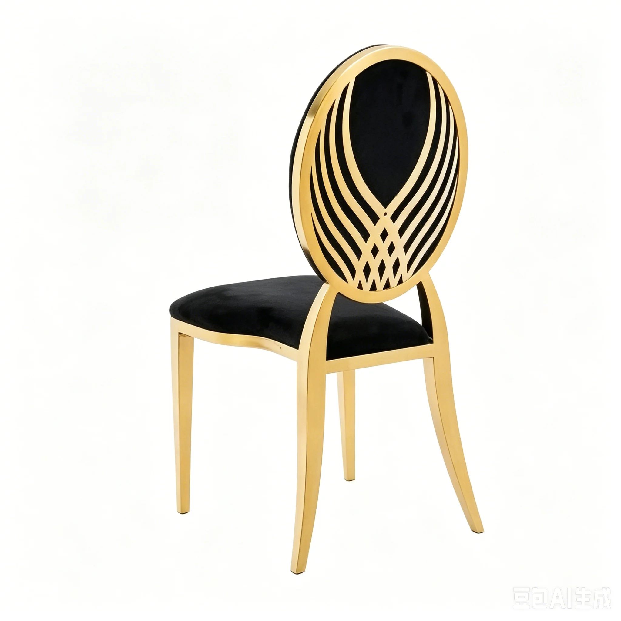 Wholesale Luxury Gold Oval Back Design Stackable Wedding Chair for Event