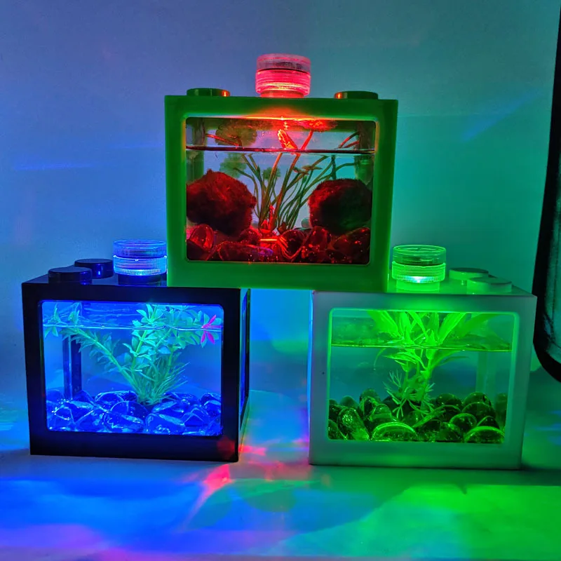 Small Aquarium Fish Tank Office Table Desktop Acrylic Marine Aquarium Fish Tank