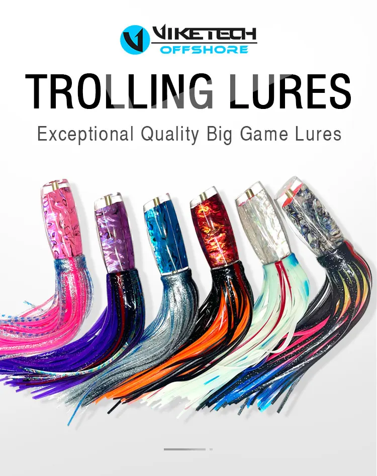 6 Colors 6.5''/200g Resin Head Octopus Soft Skirt Lure Deep Sea Boat