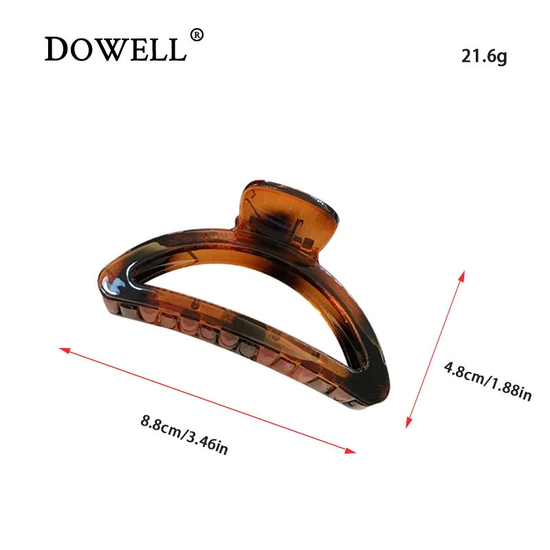 Корейские модные аксессуары для волос DOWELL большие полуовальные пластиковые прозрачные