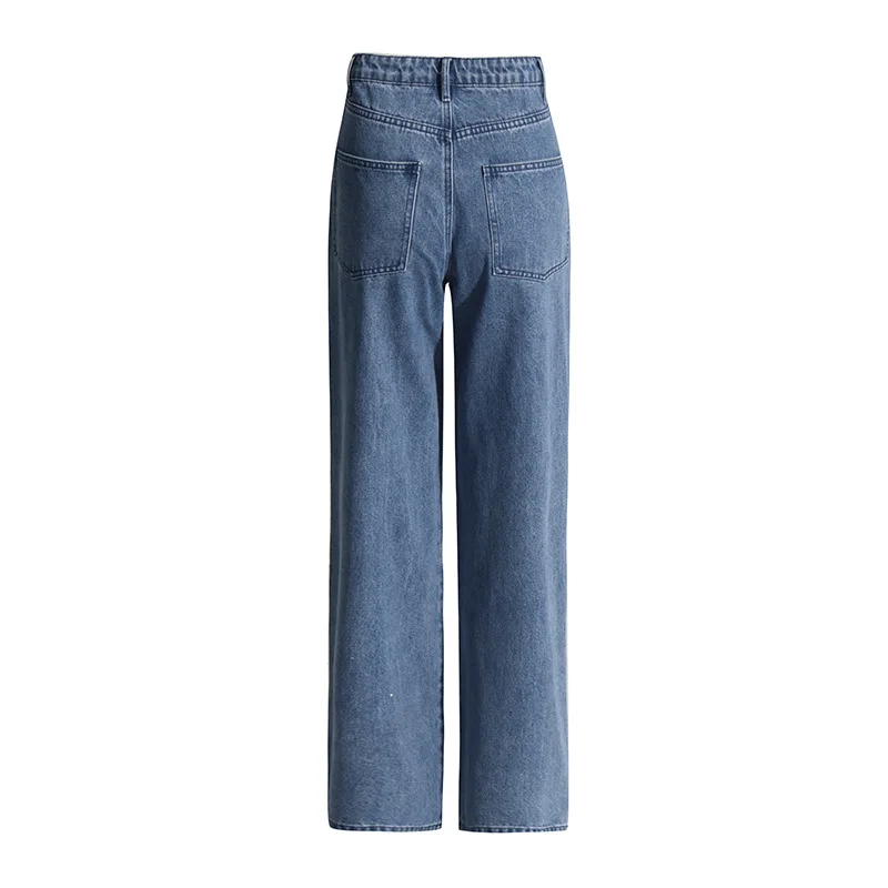 2025 American Hot Girl Style Straight Shiny Diamond Pants Design New Heavy Industry Jeans for Women