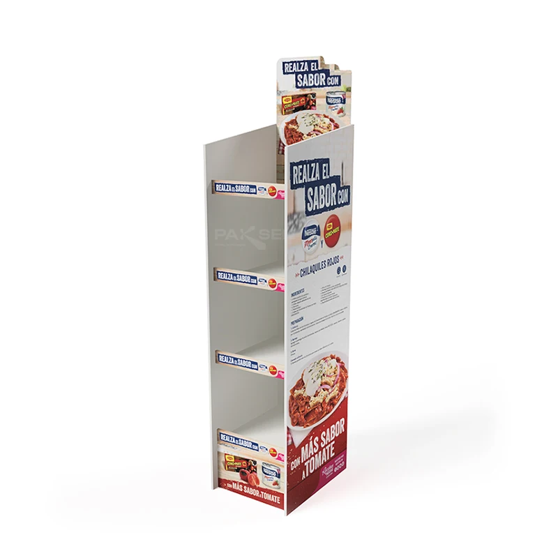Custom Eco-Friendly Foldable Cardboard Free Standing Cosmetics Rack Makeup Tester Display Stand