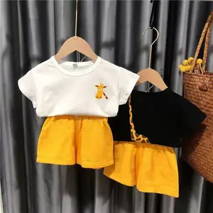 Summer Casual Baby Boy Clothing Set Short Sleeve Cartoon Animal Print Pullover Tops Shorts 2Pcs Set Clothes for Kids
