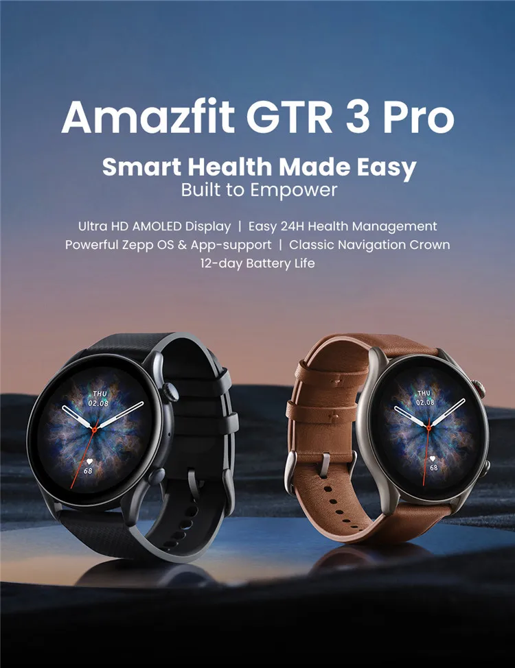 Newest Original Amazfit GTR 3 Pro GTR3 Pro Waterproof Fitness Sleep Tracker SmartWatch Sport Watch Gtr3 Pro