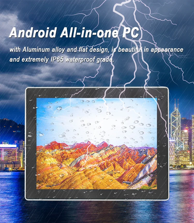 19 Inch Industrial All in One Pc PCAP Touch Aluminum Pure Flat Android Tablet RK3399 AMD HD Panel Pc for Business