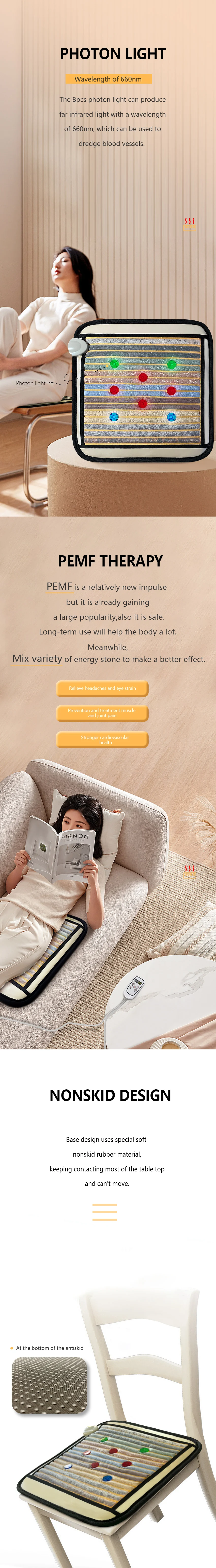 Low Emf Red Light Photon Therapy Far Infrared Heating Sauna Pad Pemf