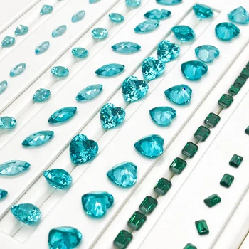 Factory Price Round Brilliant Cut Blue Paraiba Synthetic Stone Lab Grown Paraiba for Ring Necklace Bracelet