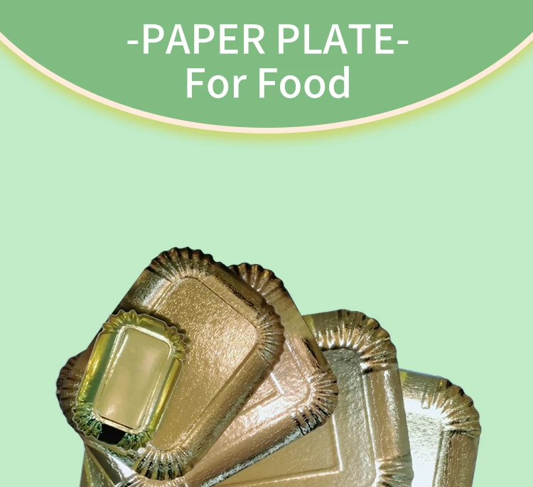 370x190mm 23cm 25cm 28cm 30cm Gold Round Paper Plates Wholesale Eco