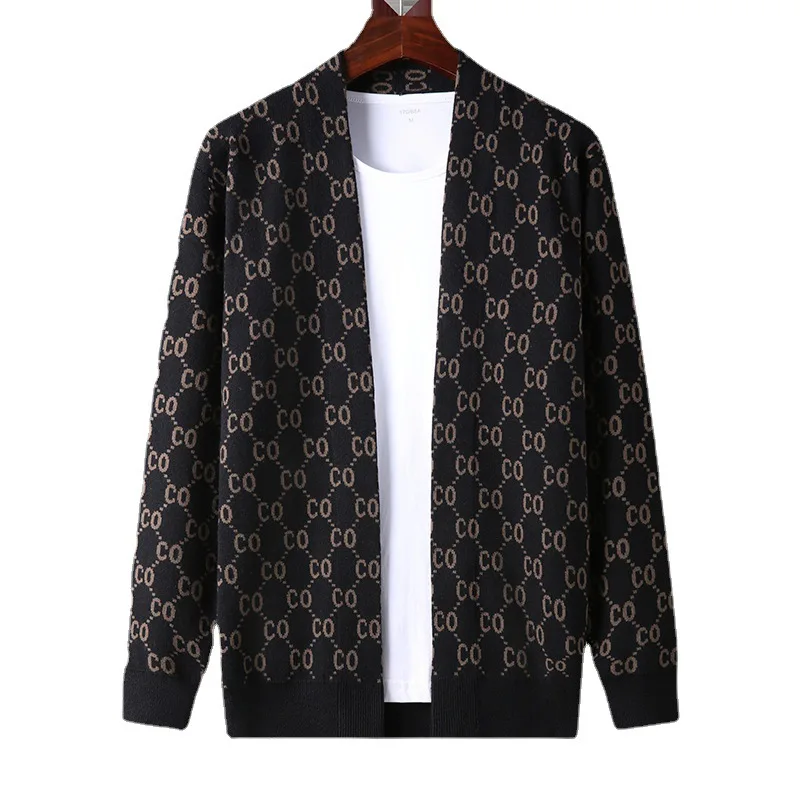 Custom Chunky Cardigan Sweater For Men Plus Size Long Sleeve Cardigan Pour Hommes