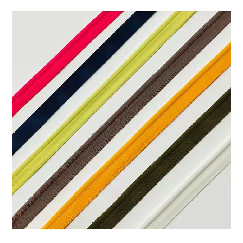 Polyester Piping Cord for Garment Edge Decoration Woven Piping Tape Webbing for Sewing Pillows