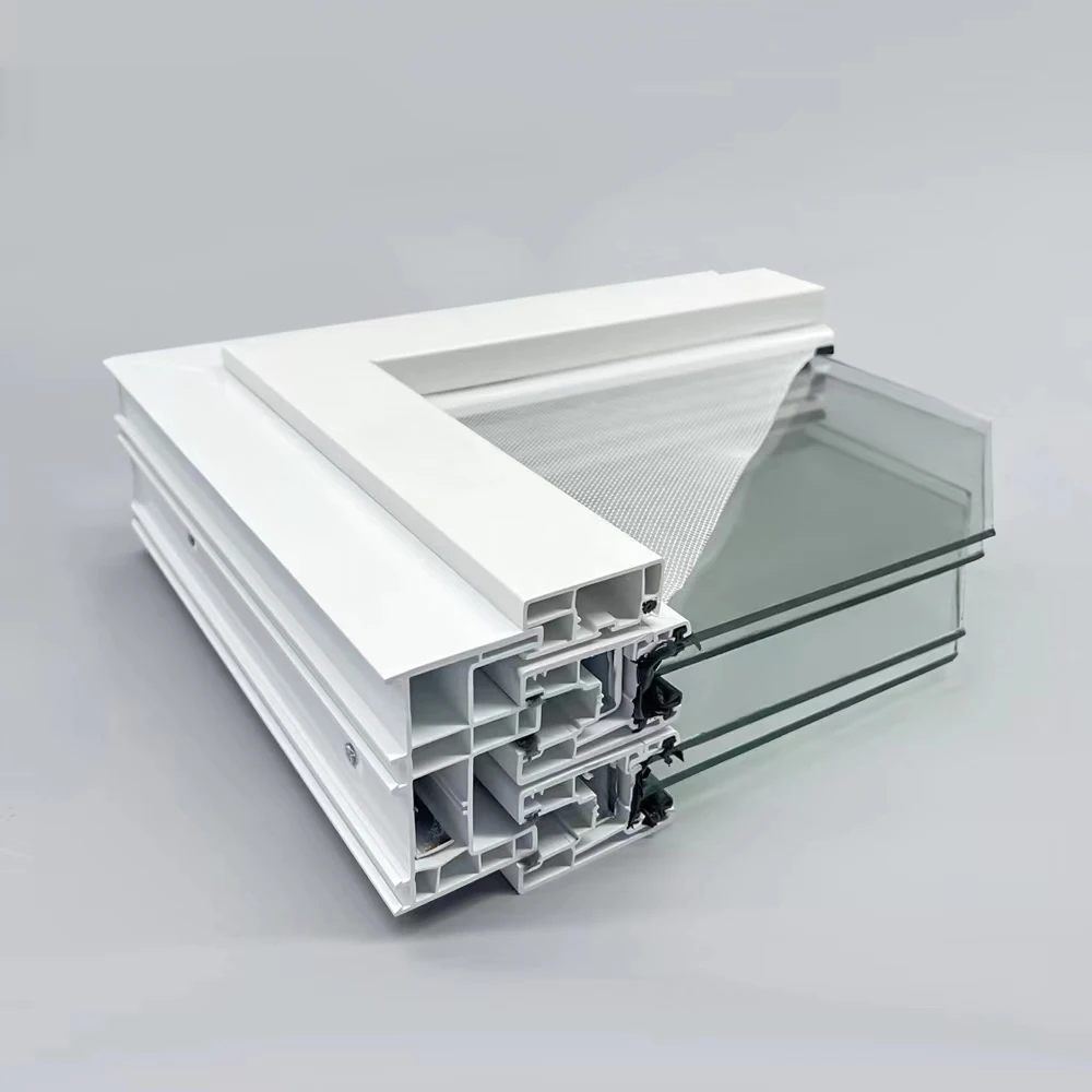 Excellent Quality High pvc window and doors  Security Double Tempered Glass Thermal Break White upvc Sliding Window manufacture