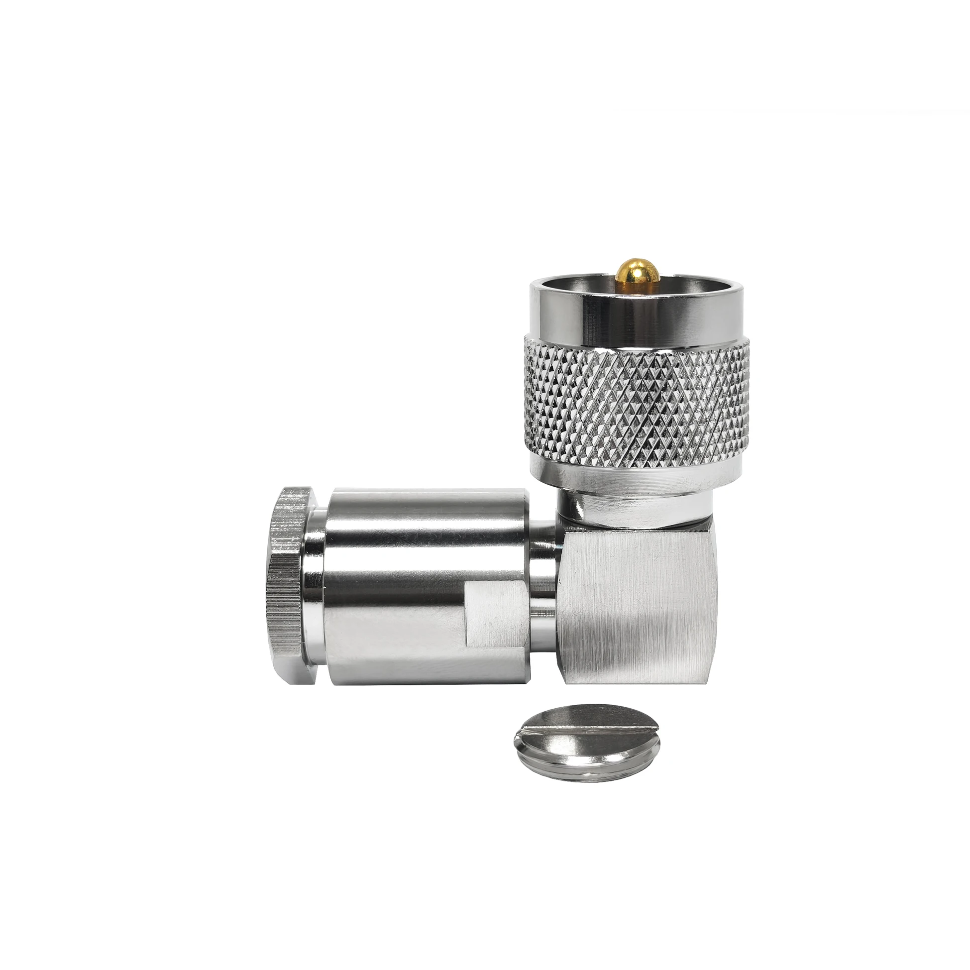 UHF Male 90° Clamp Connector Fits RG8 213 214 WTR400 Coaxial Cable Low Loss