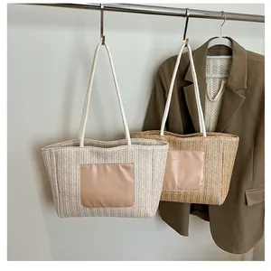 New Fashion Tote Bag for Women 2026 Large Capacity Shoulder Bag with Pocket Ladies' Handbag for Beach Vacation Beach