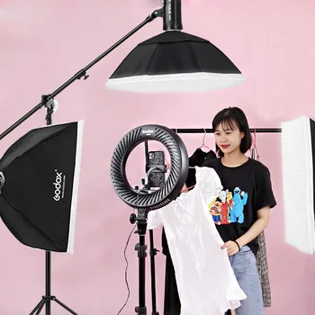 2 Lamp Photography Flash Camera Feflector Photo Video Shooting  50x70CM Softbox Light Box Tripod Lighting Kit detail image