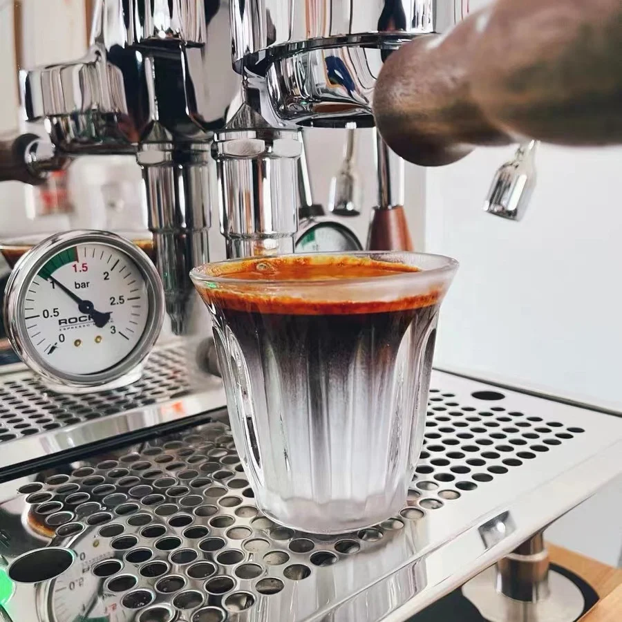 200ml Italian Style Glass Espresso Cups Clear Nonslip Coffee Glass Cup