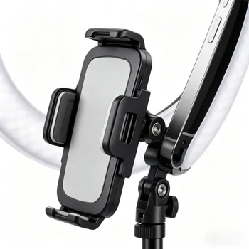 For 18" SMD LED Ring Light Kit Aluminum Alloy 78.7-inch Light Support Hot Shoe Phone Holder for Photo/Video (No Carrying Bag) detail image